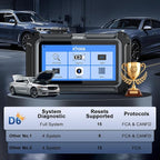 XTOOL D6 OBD2 Scanner, 2026 Full System Diagnostic Scan Tool, Free Update Car Scanner with 15 Services, Crank Sensor Relearn, Throttle Relearn, Oil Reset, ABS Bleed, FCA & CAN FD