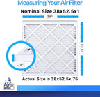 Filter King 38x52.5x1 Air Filter | 4-PACK | MERV 8 HVAC Pleated A/C Furnace Filters | MADE IN USA | Actual Size: 38 x 52.5 x .75"