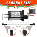4.5V 0.6A Controller with Extension Cable, Replacement Model JT-DC045V0600-C Class 2 Power Supply IP44 LED Light Controller Low Voltage Transformer for Christmas LED String Light