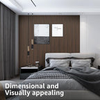 Art3d 8-Pack WPC Wood Slat Wall Panel for Interior Décor, 3D Wood Fluted Acoustic Wall Paneling for Living Room Bedroom Home & Office Accent Decor - 96 x 6 Inch Walnut