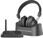Avantree HT5009 Plus – Wireless TV Headphones for TVs with Optical (TOSLINK) or AUX Audio Output, Clear Voice and Volume Boost, Comfortable Over-Ear Fit, 60H Battery Life, Charging Dock Included