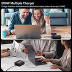 500W USB C Charger Block: 8-Port GaN Charging Station Hub - Dual 100W PD, 3x65W USB-C Fast Charge, Compact Adapter - Wall Plug Power Hub for MacBook Pro iPhone 16 iPad Dell XPS Galaxy Travel Office