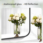 60" x 20"Bathroom Mirror, Matte Black Wall Mirror with Metal Frame, Decorative Rectangular Vanity Mirror for Bedroom Bathroom Living Room Entryway (Horizontal/Vertical)