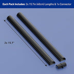 D-Line 31.4in TV Cord Hider, Patented Half Round Cable Cover, Hide Wall Mount TV Wires, Hinged One-Piece Cable Concealer, Adhesive, Decorative Raceway - 2X 1.18in W x 0.59in H x 15.7in L - Black