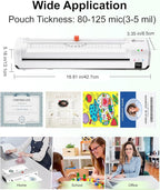 Buyounger Laminator Machine, A3 Laminator Machine with 30 Laminating Sheets, 13 Inch Laminating Machine with Built-in Paper Cutter & Corner Rounder, Thermal and Cold 11X17 for Home School Office