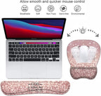 Ergonomic Mouse Pad Wrist Support and Keyboard Wrist Rest Set with Coasters, Non-Slip PU Base, Easy Typing & Pain Relief, Perfect for Home Office Working Studying, Bible Verse Psalm 46:5