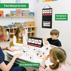 CVC Word Builder Desktop Pocket Chart with 107 Phonics Flash Cards, Kids Word Builder Games for Learn to Read CVC CVCC CCVC Words, Phonics Learning Tool for Preschool Kindergarten Classroom.