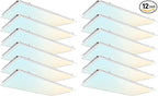 2x4 FT LED Light Flat Panel, 40-72W, 5 CCT 3K | 3.5k | 4K | 5K | 6.5K, Dimmable Recessed Drop Ceiling Lights, 3750/5000/6250/7500/9000 Lumens, Lay in Fixture for Office, 120-277V, UL DLC(12 Pack)