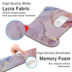 Keyboard Wrist Rest Memory Foam Ergonomic Mouse Pad with Computer Wrist Support Set with Non-Slip Rubber Base Coaster for Home, Office Easy Typing and Pain Relief - Black Marble (Pink Gold Marble3)