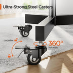 Perlegear Rolling TV Stand, Mobile TV Stand on Wheels for 32-85 Inch Screens up to 132 lbs, Height Adjustable Mobile TV Cart with Metal Shelf, Rolling TV Cart with Lockable Wheels Max VESA 600x400mm