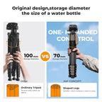 K&F CONCEPT Camera Tripod, 75" Lightweight Portable Travel Outdoor DSLR Tripods for Camera Phone Video Recording Tripod Stand, Cellphone Clip for Smartphone Live Streaming Vlog (Grey, 75'')
