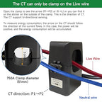 WiFi Energy Monitor with 2 * 750A Clamps, Real-Time Electricity Tracking, Smart Home Power Management