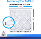 Filter King 23x25x2 Air Filter | 4-PACK | MERV 8 HVAC Pleated A/C Furnace Filters | MADE IN USA | Actual Size: 23 x 25 x 1.75"