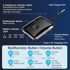 Premium Bluetooth 5.4 Transmitter, Airplane Wireless Adapter, Supports 2 AirPods/Headphones, Bluetooth Transmitter for TV, Airplane, Gym, with aptX Adaptive & Low Latency