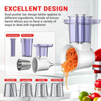 AMZCHEF Slicer Shredder Accessories and Attachments For KA Stand Mixers with 2.8IN Large Feed Chute, Oversized Cheese Grater Attachment with 4 Food Grade Blades, 304 Stainsless Steel, Dishwasher Safe