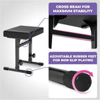 Liquid Stands Piano Keyboard Stand and Bench Set - Portable Heavy Duty Music Stand for 54-88 Key Electric Pianos & Adjustable Piano Bench, Stool - Sturdy Keyboard Music Accessories w/ Wheels and Seat