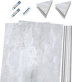 Palisade 78in x 36in x 36in Waterproof Vinyl Corner Shower Surround Kit with Accessories in Urban Fjord