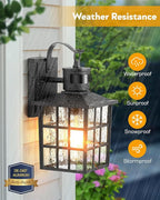 VIANIS Outdoor Wall Lantern With Motion Sensor, Dusk To Dawn Exterior Light Fixtures Wall Mount, LED Outdoor Porch Light, Anti-Rust 100% Aluminum Modern Black Outdoor Sconce Lights for Garage,Entryway
