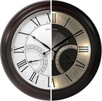 FOUNTAIN DESIGNS 24" Jameson in/Outdoor Lighted Clock, Self-Illuminated, Waterproof, 3 in 1 Weather Station (Thermometer & Hygrometer), Metal Clock, Oil Rubbed Bronze Finish(Night Light)