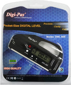 DigiPas DWL80E Pocket Size Digital Level, Electronic Angle Gauge, Protractor, Angle Finder, Bevel Gauge, 0.1°, 4 inch,Black