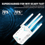 WiFi Extender Signal Booster for Home - 1200Mbps Dual Band, Covers 12880 Sq Ft & 108 Devices, Long Range Internet Booster with Ethernet Port, Easy Setup