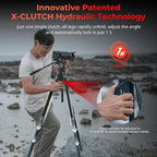SMALLRIG x Potato Jet TRIBEX SE Hydraulic Aluminum Camera Tripod, with Video Fluid Head, 6kg/13.2lb Load, Max Height 166cm, Professional Video Tripod for Interviews/Wedding/Landscape - 5305