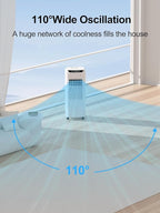 Landeagle 32" Swamp Cooler Air Conditioner,1800CFM Evaporative Coolers with 4.2 Gal Tank,110°Oscillation Portable Room with 12H Timer, Cooling Fans that Blow Cold Air for Bedroom Indoor, Bright White