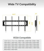 monTEK Heavy Duty Tilting TV Wall Mount for 60–120” Large TVs up to 300 lbs, 4X Safety Tested, 10° Tilt for Glare-Free Viewing, Low Profile Slim Bracket, Max VESA 900x600, Fits 16”/18”/24” Studs