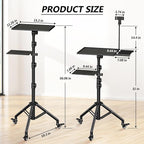 Facilife Projector Stand Tripod on Wheels, Adjustable Height 31-56 Inches, Laptop Tripod Stand Rolling, Heavy Duty Projector Tripod Metal Construction, Multifunctional for Office & Home (31-56 Inches)