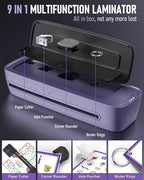 Laminator Machine 13 Inch Wide Thermal Lamination 9 in 1 Cold Hot A3 Laminating Machine for Teacher Personal, 60s Warm-Up No Jam laminator Machine 11x17 with 30 Laminating Sheets for Home Office Use