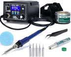 YIHUA 939D+ I Soldering Station, Upgraded, 75 Watt Equivalent with 3 Memories, °C/°F LCD display, Sleep Function, Automatic Shutdown & Brushed Aluminum Panel(Iron-burn Resistant)