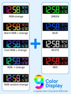 18.5" Large Digital Wall Clock with Remote Control, Big LED Display Digital Clocks with Night Light, Alarm, Countdown, DST, Temp, Date for Living Room, Bedroom, Office, Gift for Seniors(Black)