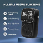 COMYAN Temperature Controlled Outlet , 15A/1800W Digital Thermostat Outlet, Cyclic Timing/Countdown, -40℉~210℉ VA Display Heating Cooling Control Timer with 2Pcs Probe Cable for Reptile Incubator