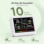 bonoch 16 in 1 Air Quality Monitor Indoor 10h-Battery & 5.5" Display 9 AQI+7 AQI Alerts, CO2 Monitor, Air Quality Tester for CO2, TVOC PM2.5 PM1.0 PM10 HCHO Temperature Humidity AQI & Time Air Meter