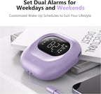 Mesqool Vibrating Alarm Clock for Heavy Sleepers, Rechargeable Battery Operated Bed Shaker Under Pillow, Cordless, Weekday/Weekend Dual Alarms, Travel Digital Clock for Hearing-impaired