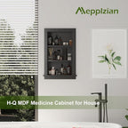 Recessed Medicine Cabinet,14x24 in Wall Bathroom Cabinet with Storage,Bathroom Niche for Shower Wall for Bedroom/Hallway,Black Shower Wall Niche Insert for Drywall,MDF