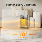 DREO Space Heater for Indoor, Portable Heater, 1500W Compact Ceramic Convection Electric Space Heater,70°Oscillating, Remote, 3-Heat Levels