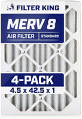 Filter King 4.5x42.5x1 Air Filter | 4-PACK | MERV 8 HVAC Pleated A/C Furnace Filters | MADE IN USA | Actual Size: 4.5 x 42.5 x .75"