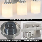 DIKAIDA 5-Light Bathroom Light Fixtures, 30" Nickel Bathroom Vanity Light with Milky White Glass Shade, Modern Bathroom Wall Lights Over Mirror, Farmhouse Wall Sconces Lighting for Bedroom Living Room
