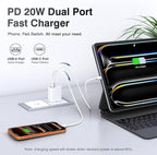 LCGENS USB C Wall Charger Block 20W, 2-Pack Dual Port PD Power Delivery Fast Type C Charging Block Plug Compatible with iPhone 11/12/13/14/15/16/17 Pro Max, XS/XR/X, Ipad Pro, Samsung Galaxy