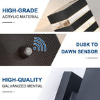 Delicavy 2PK Dusk to Dawn Sensor Outdoor Wall Lights Up Down Porch Lights Modern Exterior Light Fixtures Photocell Waterproof Black Aluminum Housing for Front Porch, Patio, Garage (Use Two E26 Bulbs)
