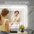 YEELAIT 44x32 Inch LED Bathroom Mirror with Lights Front and Backlit Lighted Vanity Mirror for Bathroom Wall with 3 Colors Dimmable Anti-Fog Memory Shatter-Proof IP54 Waterproof Horizontal/Vertical