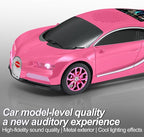 WSTER Luxury Sports Car Model Bluetooth Speaker with HD Sound, TWS Stereo Pairing, Display Screen, Built-in Microphone, Unique Bluetooth Car Speaker for Home, Party, Outdoor & Beach (Pink)