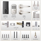 VCHOO Keyless Entry Door Lock Set Smart Locks for Front Door Keypad Door Lock with Handle Auto Lock One Time Password Anti Peeping Password IP54, Satin Nickel