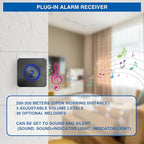 Solar Wireless Driveway Alarm Outdoor Weather-Resistant Motion Sensor Detector Doorbell Chime, DIY Security Alert System (1 Sensor & 2 Doorbell)