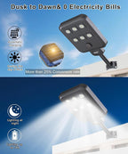 JAYNLT X-8000W Solar Street Lights Outdoor, Ultra-Large 6500K Commercial Parking Lot Lights Dusk to Dawn,IP67 Waterproof Solar Power Flood Security Light for Driveway,Yard