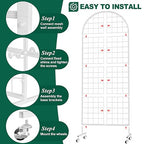 Asee'm Grid Wall Panels Display Stand 2' x 5.2' FT White Movable Wire Grid Wall Display Rack Heavy Floorstanding Detachable Girdwall Panel with T-Base for Craft Show Rack, Retail Displays 1PCS