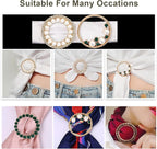 T-Shirt Clips 9 PCS, Clothes Corner Knotted Button, Fashion Alloy Pearl Rhinestone Circle Clip Buckle Round Shirt Silk Scarf
