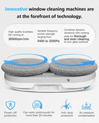 HIXZAP Smart Window Cleaning Robot with bidirectional ultrasonic Spray & 85ml Tank - Automatic Edge Detection, 2400-3200pa Strong Suction, Anti-Drop Protection for Effortless Cleaning