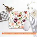 Armanza Square Mouse Pad Pretty Floral,Personalized Premium-Textured Custom Mouse Mat Design,Washable Mousepad Cloth,Non-Slip Rubber Base Computer Mouse Pads for Wireless Mouse